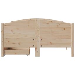 Berkfield Home Bed Frame without Mattress 120x190 cm Small Double Solid Wood Pine in Brown - thumbnail 4
