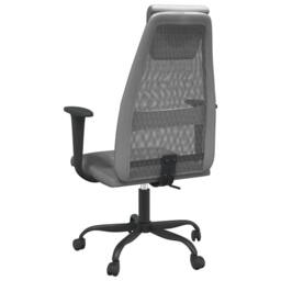 Berkfield Home Office Chair Grey Mesh Fabric & Faux Leather - thumbnail 5
