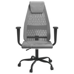 Berkfield Home Office Chair Grey Mesh Fabric & Faux Leather - thumbnail 3