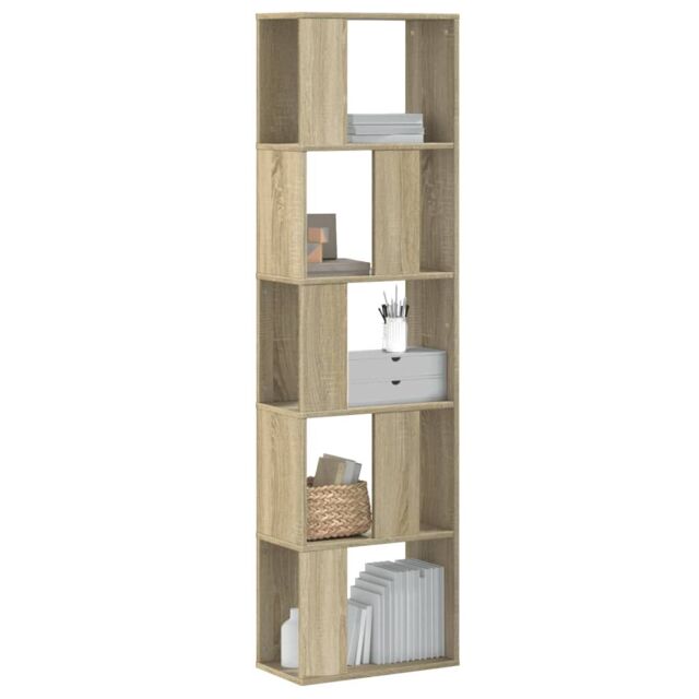 Berkfield Home Bookcase 5-Tier Sonoma Oak 45x23.5x162.5 cm Engineered Wood in Brown - image 1