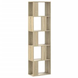 Berkfield Home Bookcase 5-Tier Sonoma Oak 45x23.5x162.5 cm Engineered Wood in Brown - thumbnail 2