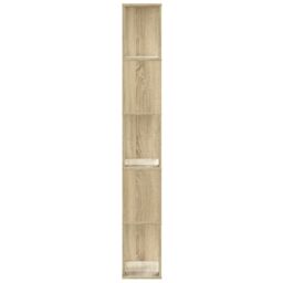 Berkfield Home Bookcase 5-Tier Sonoma Oak 45x23.5x162.5 cm Engineered Wood in Brown - thumbnail 4