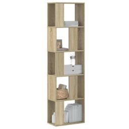 Berkfield Home Bookcase 5-Tier Sonoma Oak 45x23.5x162.5 cm Engineered Wood in Brown - thumbnail 1