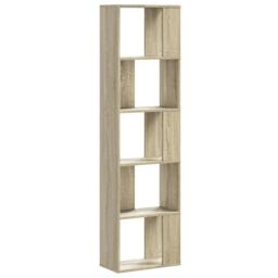 Berkfield Home Bookcase 5-Tier Sonoma Oak 45x23.5x162.5 cm Engineered Wood in Brown - thumbnail 5