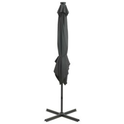 Berkfield Home Cantilever Umbrella with Pole & LED Lights Anthracite 250 cm in Black - thumbnail 6