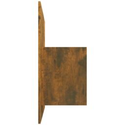 Berkfield Home Bed Headboard with Cabinets Smoked Oak Engineered Wood in Brown - thumbnail 5