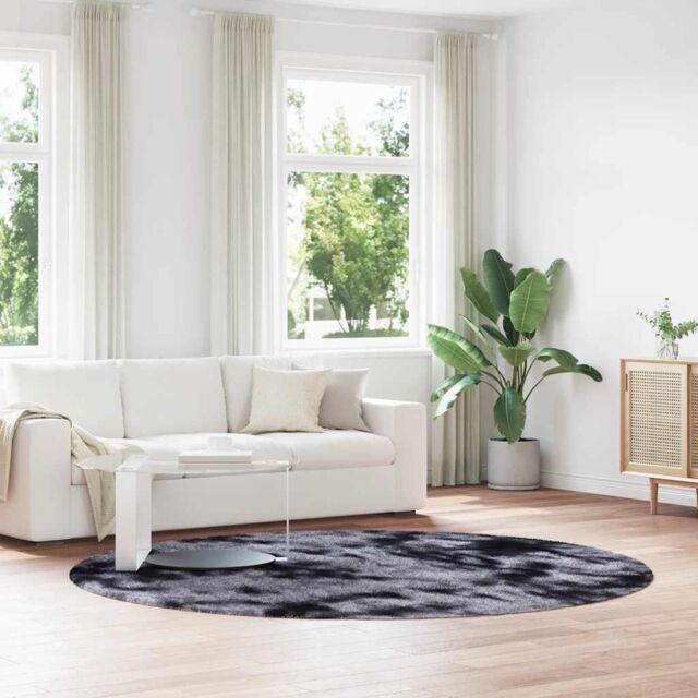 Berkfield Home Shaggy Rug High Pile NAVARRA Dark Grey 240x240 cm Polyester - Size: Medium - image 1