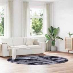 Berkfield Home Shaggy Rug High Pile NAVARRA Dark Grey 240x240 cm Polyester - Size: Medium - thumbnail 1