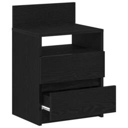 Berkfield Home Bedside Cabinets 2 pcs with 2 Drawers Black 40x33x60 cm - Size: 40 x 33 x 60 cm - thumbnail 5