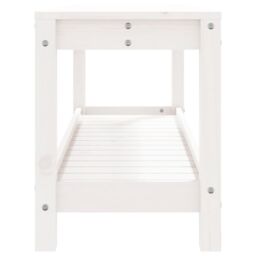 Berkfield Home Garden Bench White 108x35x45 cm Solid Wood Pine - Size: 108 x 35 x 45 cm - thumbnail 6