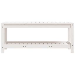 Berkfield Home Garden Bench White 108x35x45 cm Solid Wood Pine - Size: 108 x 35 x 45 cm - thumbnail 4