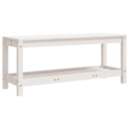 Berkfield Home Garden Bench White 108x35x45 cm Solid Wood Pine - Size: 108 x 35 x 45 cm - thumbnail 5
