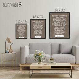 "Artery8 John Wooden Character Quote Framed Canvas Wall Art Print in Brown - Size: W12"" x H16""" - thumbnail 4