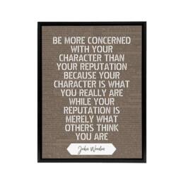 "Artery8 John Wooden Character Quote Framed Canvas Wall Art Print in Brown - Size: W12"" x H16""" - thumbnail 1