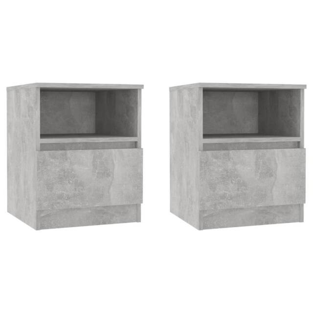 Berkfield Home Bed Cabinets 2 pcs Concrete Grey 40x40x50 cm Engineered Wood - Size: 40 x 40 x 50 cm - image 1