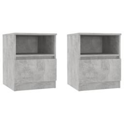 Berkfield Home Bed Cabinets 2 pcs Concrete Grey 40x40x50 cm Engineered Wood - Size: 40 x 40 x 50 cm - thumbnail 1