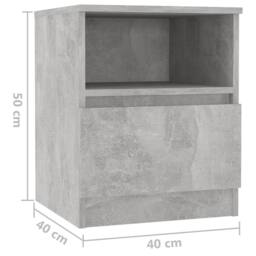 Berkfield Home Bed Cabinets 2 pcs Concrete Grey 40x40x50 cm Engineered Wood - Size: 40 x 40 x 50 cm - thumbnail 8