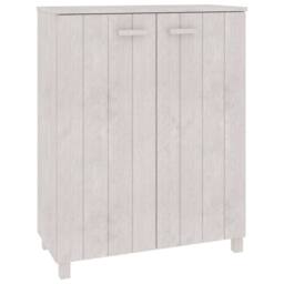 Berkfield Home Shoe Cabinet HAMAR White 85x40x108 cm Solid Wood Pine - Size: 85 x 40 x 108 cm - thumbnail 1