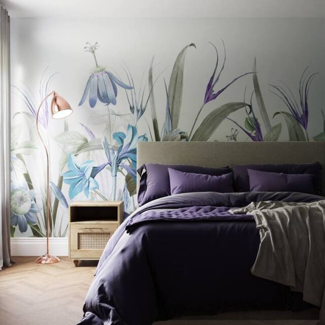 Superfresco Easy Flora Duck Egg Print To Order 3m x 2.8m Mural in Blue - image 1