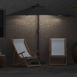 Berkfield Home Modern Garden Parasol Anthracite Large Fabric in Charcoal - thumbnail 4