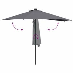 Berkfield Home Modern Garden Parasol Anthracite Large Fabric in Charcoal - thumbnail 9