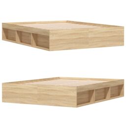 Berkfield Home Bed Frame Sonoma Oak 140x190 cm in Brown - thumbnail 4