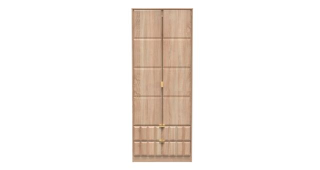 Ready Assembled 2 U Metro 2 Door 2 Drawer Wardrobe (Ready Assembled) in Light Oak - Size: Large - image 1