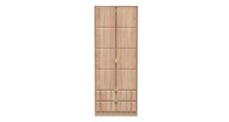 Ready Assembled 2 U Metro 2 Door 2 Drawer Wardrobe (Ready Assembled) in Light Oak - Size: Large - thumbnail 1