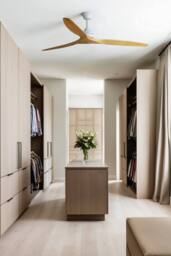 Netlighting Alo Large 3 Blade Ceiling Fan Matt White Wood Tuya Smart System in Light Brown - thumbnail 2