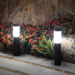 Leaper Black Upgrade Warm Light Stainless Steel Ground Plug Lawn Light - 8 Styles in Silver - thumbnail 1