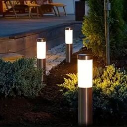 Leaper Black Upgrade Warm Light Stainless Steel Ground Plug Lawn Light - 8 Styles in Silver - thumbnail 6