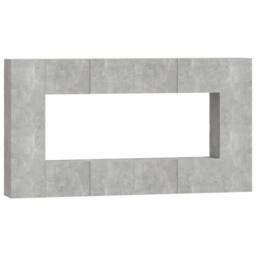 Berkfield Home Classic 8 Piece TV Cabinet Set Concrete Grey Engineered Wood - thumbnail 3
