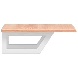 Berkfield Home Basin Shelf Wall Mounted Steel & Solid Wood Oak in Brown - thumbnail 5