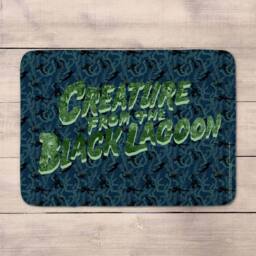 Creature From The Black Lagoon Creature Logo Bath Mat in Teal - Size: 700mm x 500mm - thumbnail 2