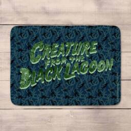 Creature From The Black Lagoon Creature Logo Bath Mat in Teal - Size: 700mm x 500mm - thumbnail 1