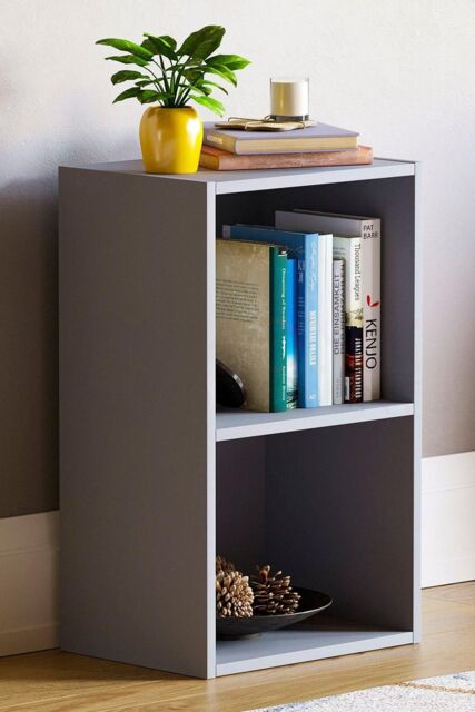 Home Discount Vida Designs Oxford 2 Tier Cube Bookcase Space-saving Storage in Grey - image 1