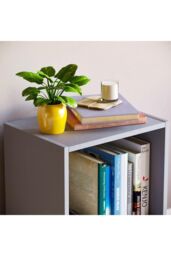Home Discount Vida Designs Oxford 2 Tier Cube Bookcase Space-saving Storage in Grey - thumbnail 4