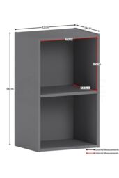 Home Discount Vida Designs Oxford 2 Tier Cube Bookcase Space-saving Storage in Grey - thumbnail 2