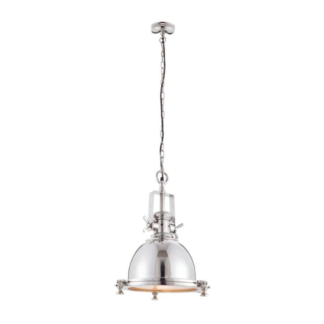 Loops Ceiling Pendant Light Bright Nickel Plate & Sandblasted Glass 40W E27 GLS in Metallics - image 1