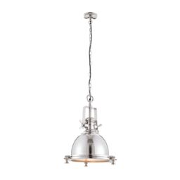 Loops Ceiling Pendant Light Bright Nickel Plate & Sandblasted Glass 40W E27 GLS in Metallics - thumbnail 1