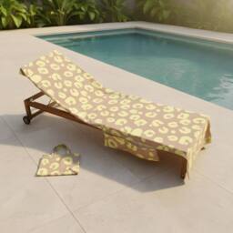 OHS Leopard Beach Towel with Bag Quick Dry Absorbent Travel Spa in Tan - thumbnail 3