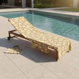 OHS Leopard Beach Towel with Bag Quick Dry Absorbent Travel Spa in Tan - thumbnail 1