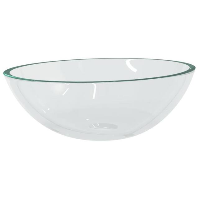 Berkfield Home Basin Glass 50x37x14 cm Transparent in Clear - Size: 50 x 37 x 14 cm - image 1