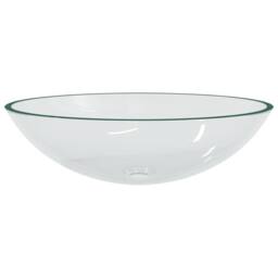 Berkfield Home Basin Glass 50x37x14 cm Transparent in Clear - Size: 50 x 37 x 14 cm - thumbnail 3