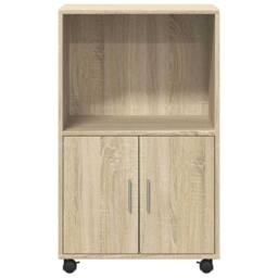 Berkfield Home Rolling¬†Cabinet Sonoma Oak 55x40x91 cm Engineered Wood in Tan - Size: 55 x 40 x 91 cm - thumbnail 4