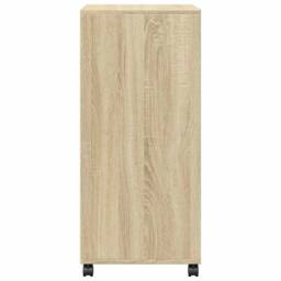 Berkfield Home Rolling¬†Cabinet Sonoma Oak 55x40x91 cm Engineered Wood in Tan - Size: 55 x 40 x 91 cm - thumbnail 5
