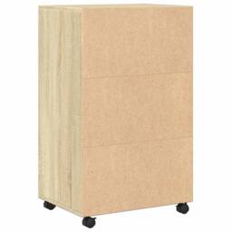 Berkfield Home Rolling¬†Cabinet Sonoma Oak 55x40x91 cm Engineered Wood in Tan - Size: 55 x 40 x 91 cm - thumbnail 6