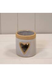 KDMD Ceramic Heart Tealight Weight in Cream - thumbnail 1