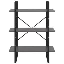 Berkfield Home Book Cabinet Grey 80x30x105 cm Engineered Wood - Size: 80 x 30 x 105 cm - thumbnail 3