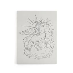 "Artery8 Pegasus Flies In Front Of A Cloud Leo Gestel Canvas Wall Art in White - Size: W18"" x H24""" - thumbnail 1